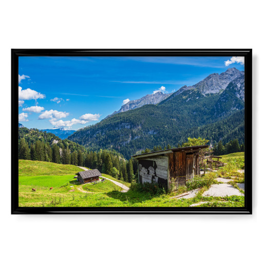 Alte Hütte, Wald und Berge