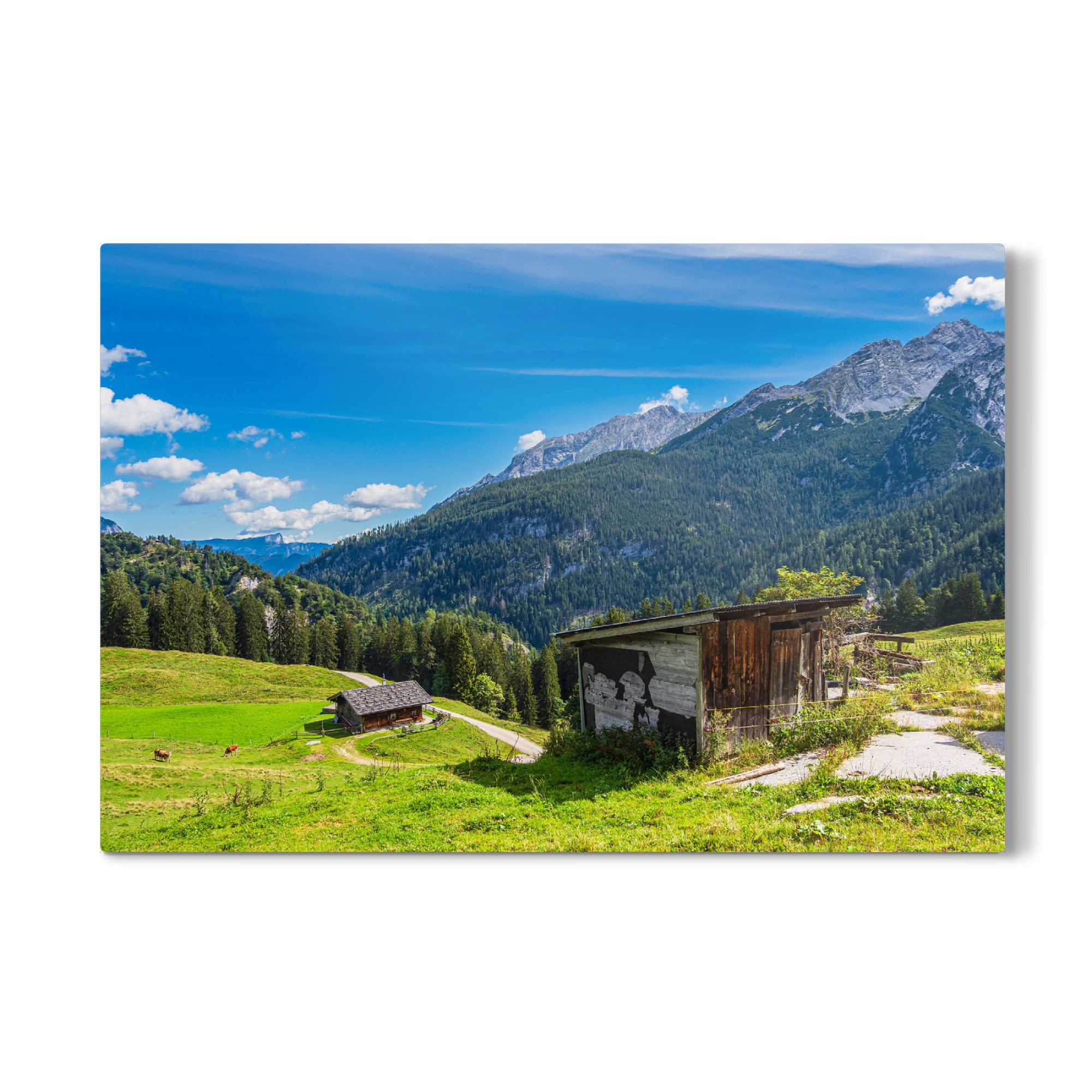 Galerie-Print "Alte Hütte, Wald und Berge" 30x20 cm artboxONE