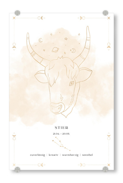 Acrylglasbild "Stier Sternzeichen" artboxONE - Abstrakt,Fiktion,Galaxy