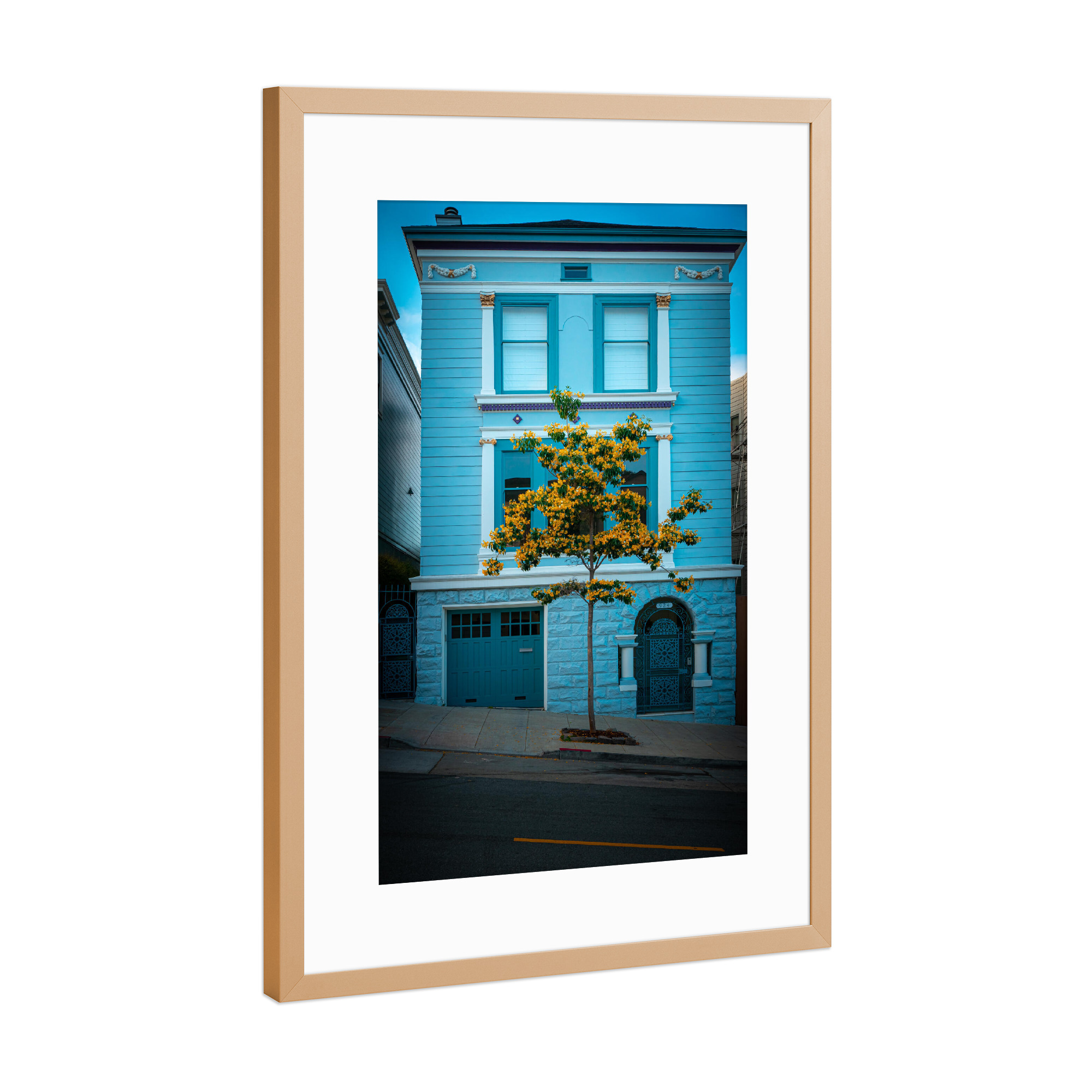 Poster mit Rahmen Kupfer "In den Straßen von San Francisco" artboxONE - Architektur,Reise / Länder