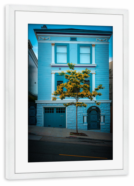 Poster mit Rahmen weiß "In den Straßen von San Francisco" artboxONE - Architektur,Reise / Länder