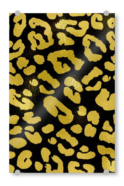 Acrylglasbild "Yellow Black Leopard Pattern" artboxONE - Abstrakt,Geometrie,Fashion,Festivals,Lustig