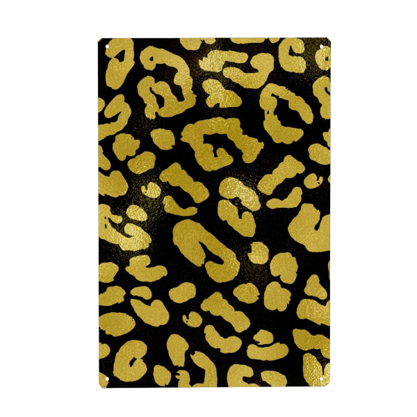 Holzbild "Yellow Black Leopard Pattern" artboxONE - Abstrakt,Geometrie,Fashion,Festivals,Lustig