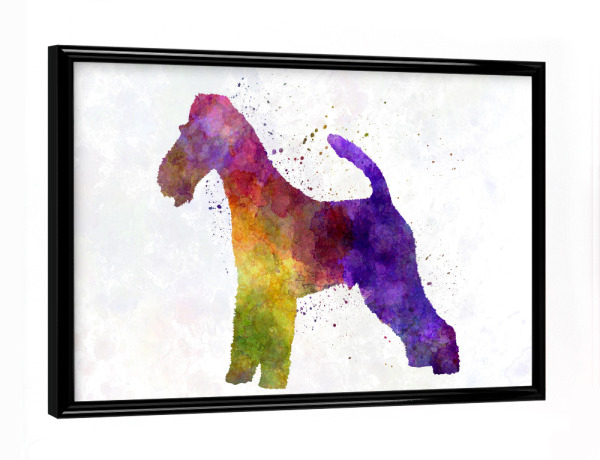 Poster mit schwarzem Rahmen "Fox Terrier in watercolor" artboxONE - Tiere,Abstrakt
