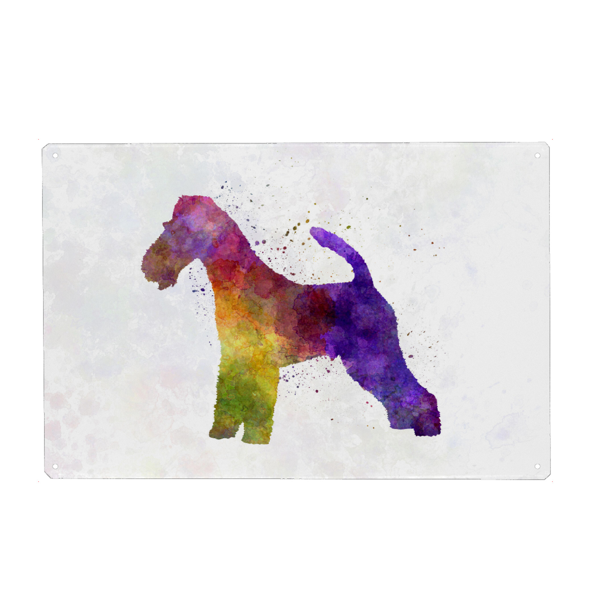 Metall Poster "Fox Terrier in watercolor" artboxONE - Tiere,Abstrakt