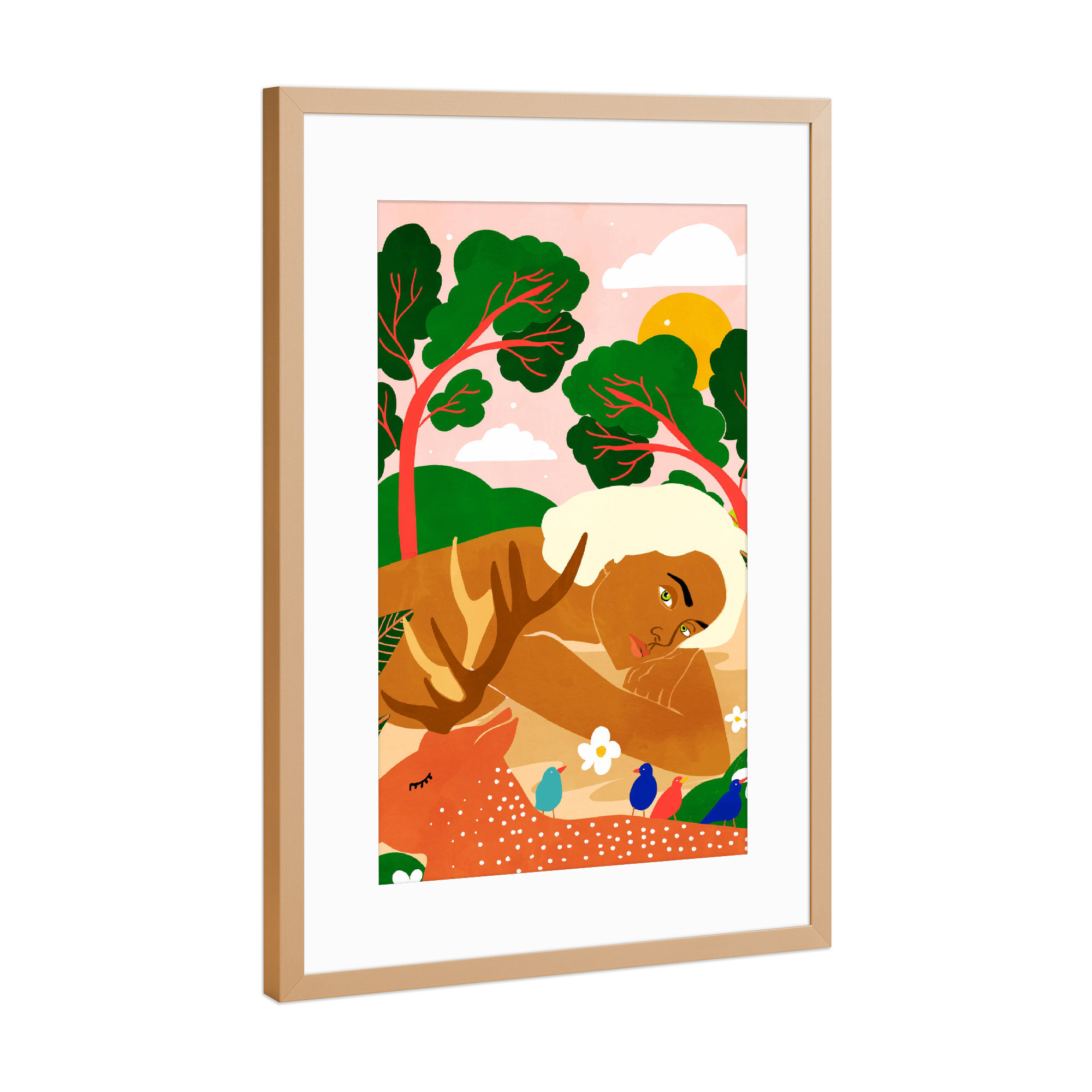 Poster mit Rahmen Kupfer "Find Your Happy Place" artboxONE - Tiere,Menschen