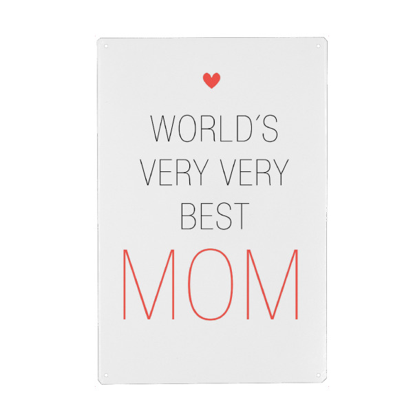 Holzbild "Worlds Very Very Best Mom" artboxONE - Typografie,Für Mama