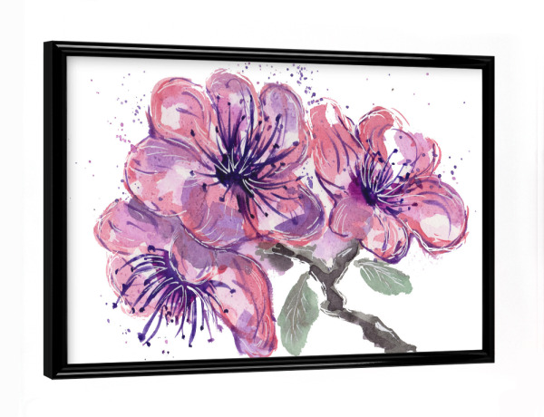 Poster mit schwarzem Rahmen "Hibiskus in Pink" artboxONE - Natur,Floral