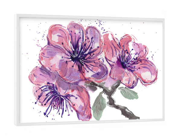 Poster mit weißem Rahmen "Hibiskus in Pink" artboxONE - Natur,Floral