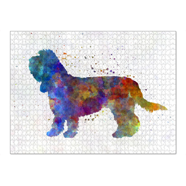 Puzzle Ravensburger "Grand Basset Griffon Vendeen" artboxONE - Tiere,Abstrakt - Dog,Dogs,Pet,Animal,Mammal,Watercolor,Dog poster,Illustration,Abstract