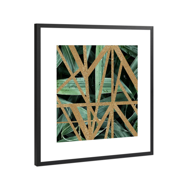 Poster mit Rahmen Schwarz (Metallic) "Dschungel green" artboxONE - Natur