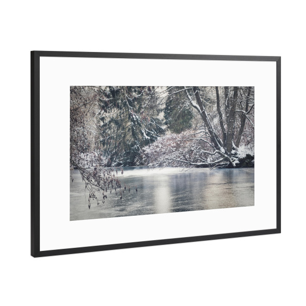Poster mit Rahmen Schwarz (Metallic) "Eiszeit im Winter" artboxONE - Natur,Floral