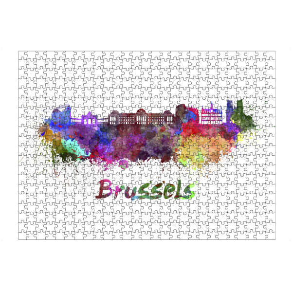 Puzzle Ravensburger "BRUSSELS skyline in watercolor-b" artboxONE - Städte,Reise,Abstrakt,Architektur