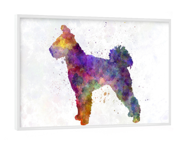 Poster mit weißem Rahmen "Pumi in watercolor" artboxONE - Tiere,Abstrakt - Dog,Pet,Mammal,Watercolor,Dog poster,Abstract,Tier,Animal,Hund