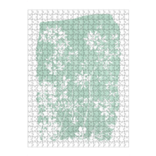 Puzzle Ravensburger "Quiet Foliage on Mint Green" artboxONE - Natur,Floral - Nature,Botanical,Foliage,Plant,Leaves,Clean,Pastel,Muted,Modern,Morandi