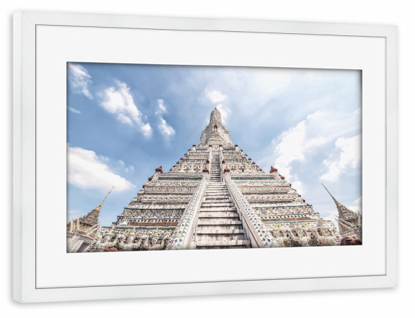 Poster mit Rahmen weiß "Arun Wat" artboxONE - Städte,Reise,Architektur,Reise / Asien,Reise / Länder