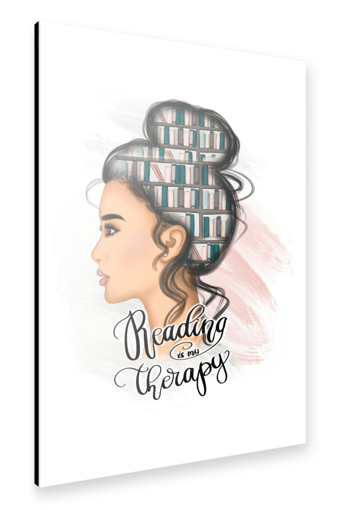 Alu-Dibond "Reading Is My Therapy" 75x50 cm artboxONE