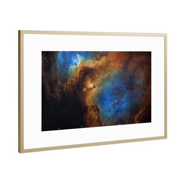 Poster mit Rahmen Gold "The Soul Nebula" artboxONE - Natur,Galaxy