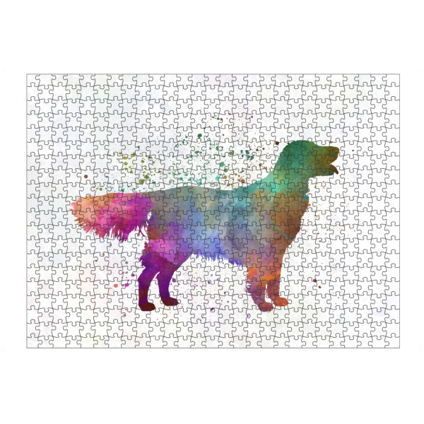 Puzzle Ravensburger "Flat Coated Retriever watercolor" artboxONE - Tiere,Abstrakt