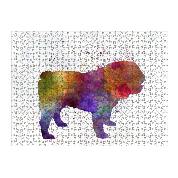 Puzzle Ravensburger "English Bulldog in watercolor" artboxONE - Tiere,Abstrakt