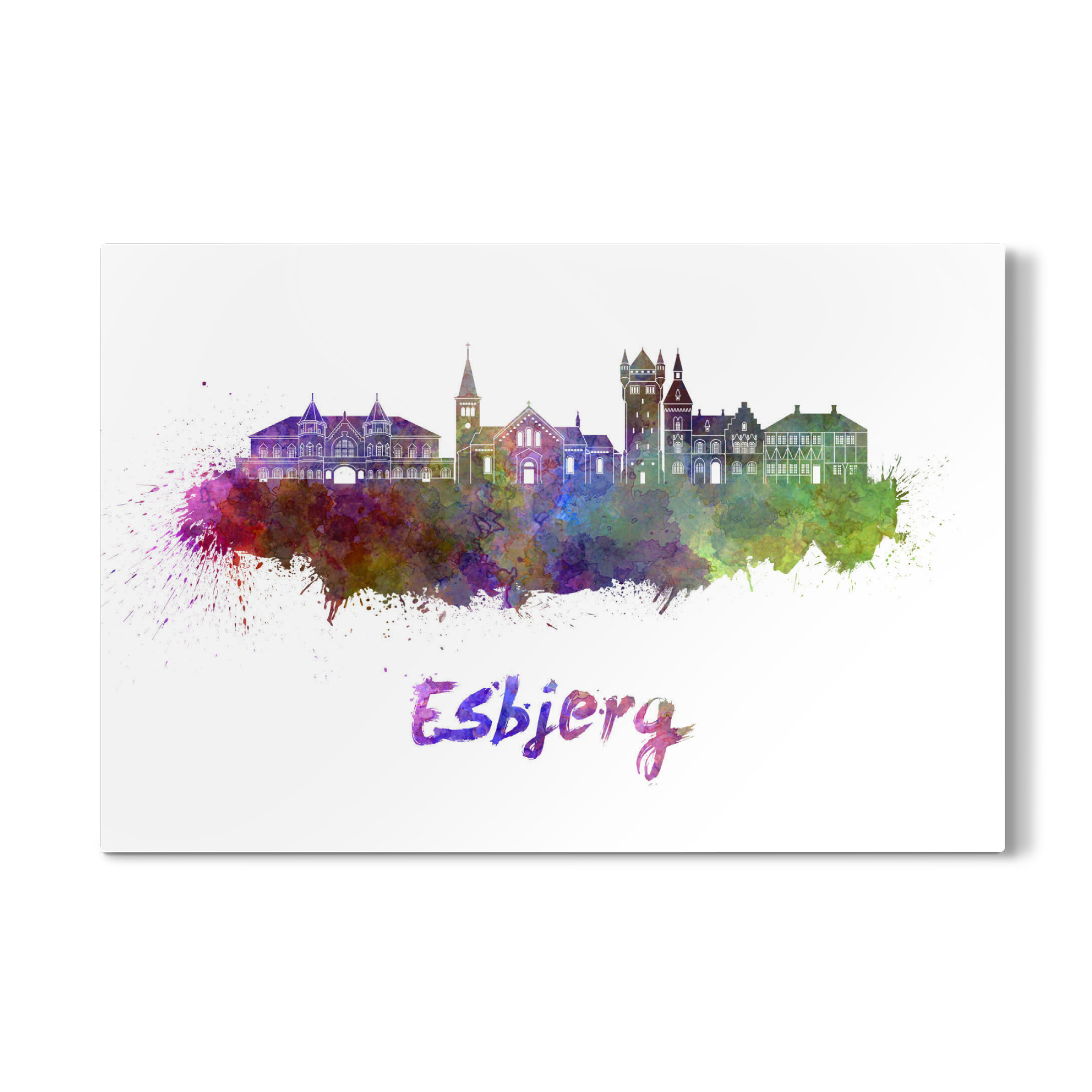 Galerie-Print "ESBJERG skyline in watercolor-b" 75x50 cm artboxONE