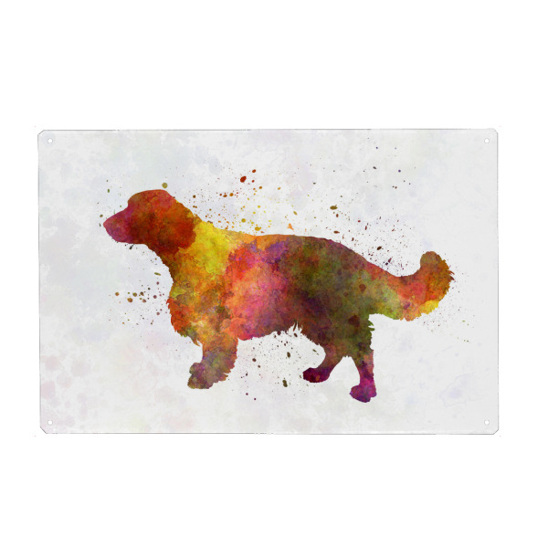 Holzbild "Welsh Springer Spaniel dog" artboxONE - Tiere,Abstrakt - Dog,Pet,Animal,Mammal,Watercolor,Abstract,Hund,Bunt,Colorful