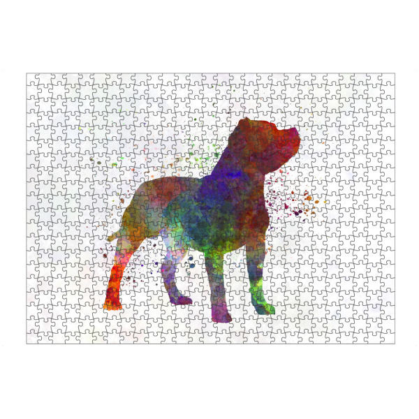 artboxONE Puzzle "Staffordshire Bull Terrier" artboxONE - Tiere,Abstrakt - Dog,Pet,Animal,Mammal,Watercolor,Abstract,Hund,Tier,Bunt,Colorful