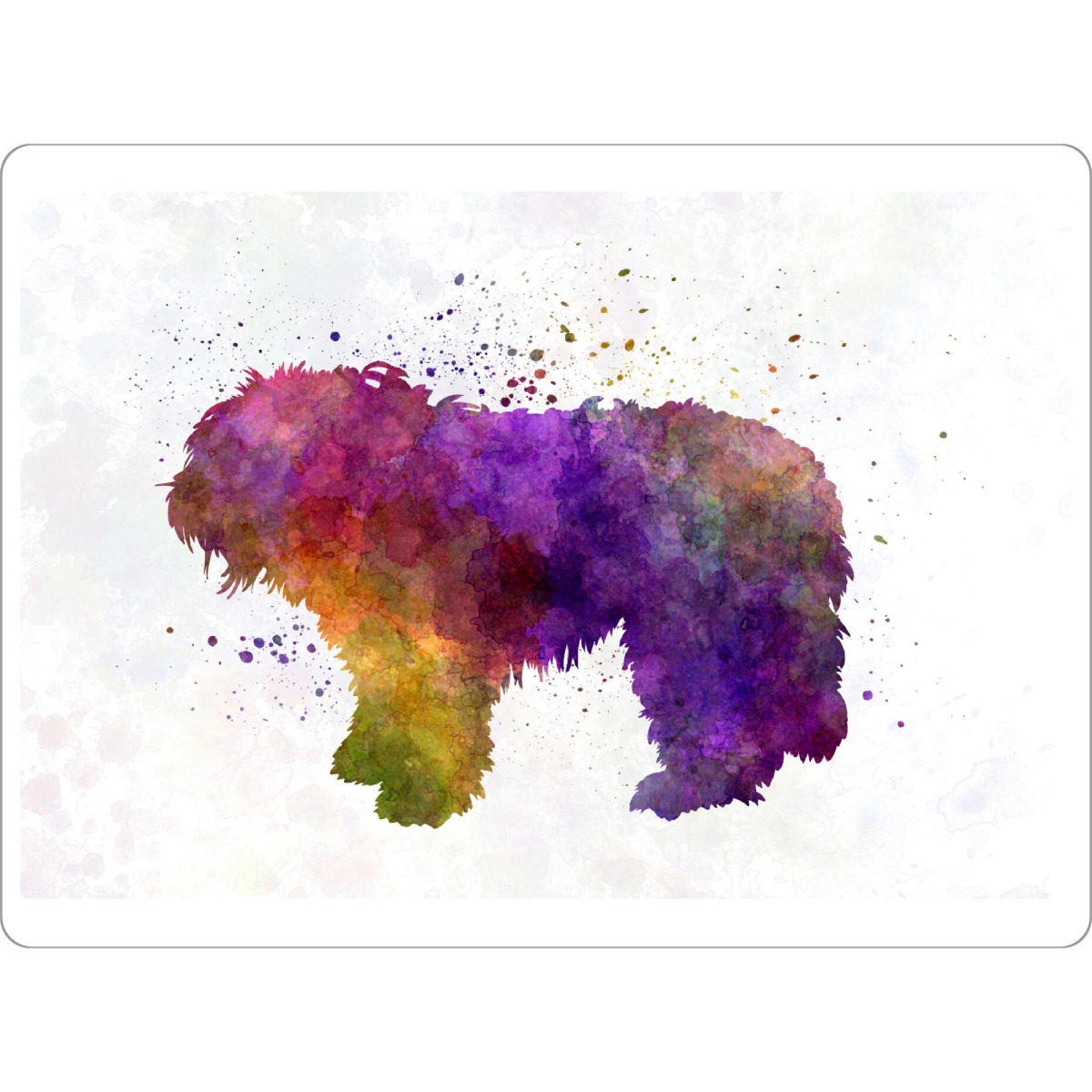 Tischset "South Russian Shepherd Dog" artboxONE - Tiere,Abstrakt - Dog,Pet,Animal,Mammal,Watercolor,Illustration,Abstract,Hund,Bunt,Colorful