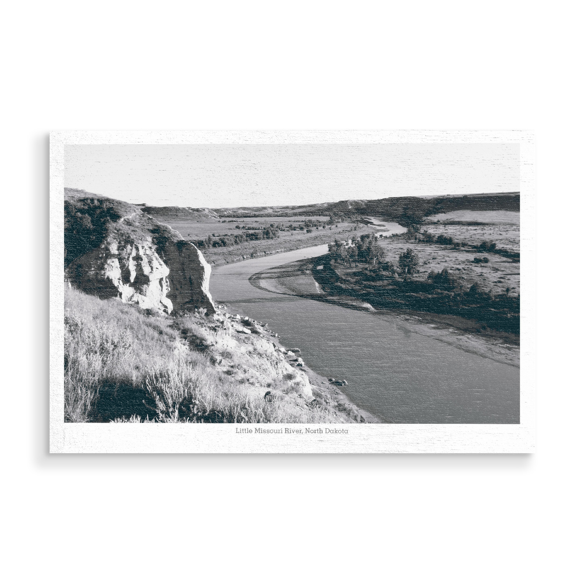 Holzbild "Little Missouri River North Dakota" artboxONE - Natur,Reise,Schwarzweiß,Reise / Länder
