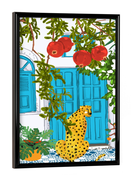 Poster mit schwarzem Rahmen "Cheetah Home" artboxONE - Tiere