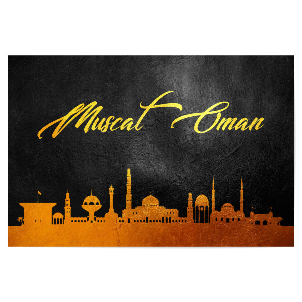 Poster 30x20 cm "Muscat Oman Gold Skyline" artboxONE - Städte - Gold,Skyline,Muscat,Oman,City,Stadt