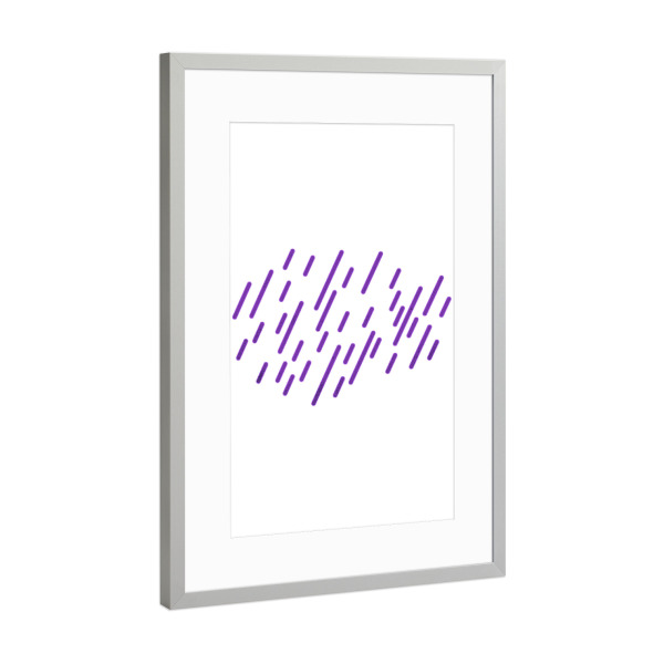 Poster mit Rahmen Silber "Purple Rain" artboxONE - Abstrakt,Musik - Purple,Rain,1980s,Minimalism,Minimal,Minimalist,Purple rain,Music