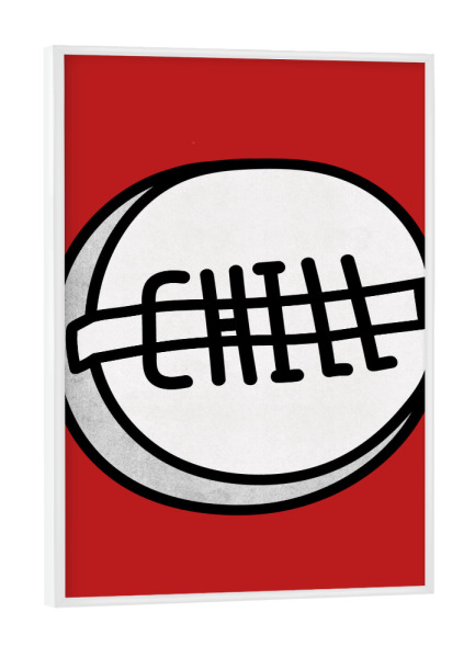 Poster mit weißem Rahmen "Chill Pill" artboxONE - Typografie - Pill,Netflix,Chill,Pop art,Minimal,Red