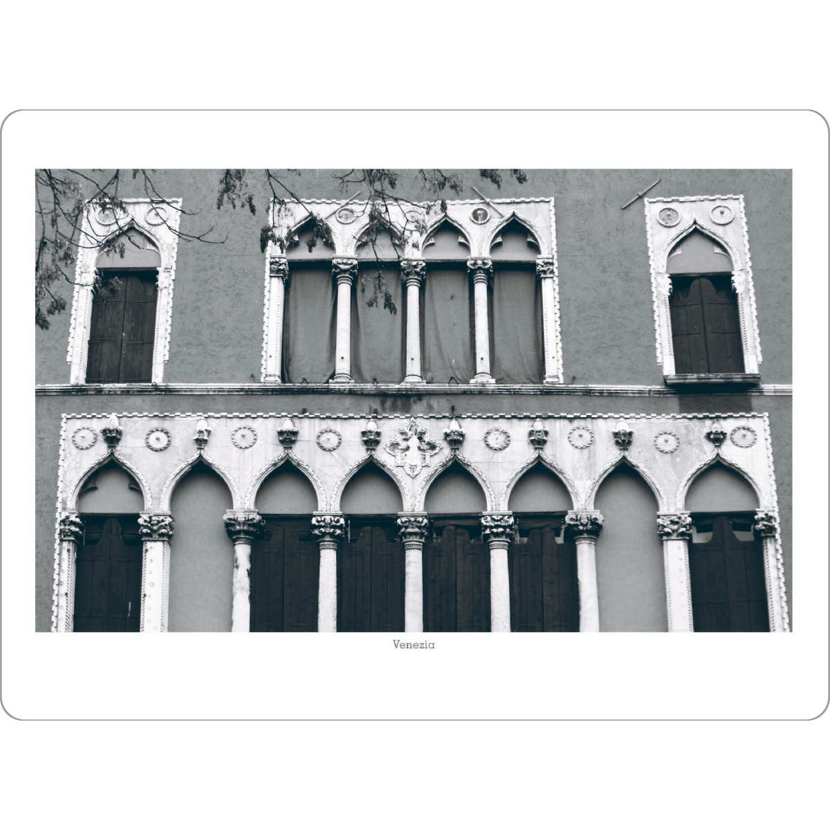 Tischset "Venezianischer Palast sw" artboxONE - Reise,Schwarzweiß,Architektur,Städte / Venedig,Reise / Länder