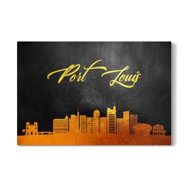 Galerie-Print "Port Louis Mauritius Gold Skyline" 30x20 cm artboxONE