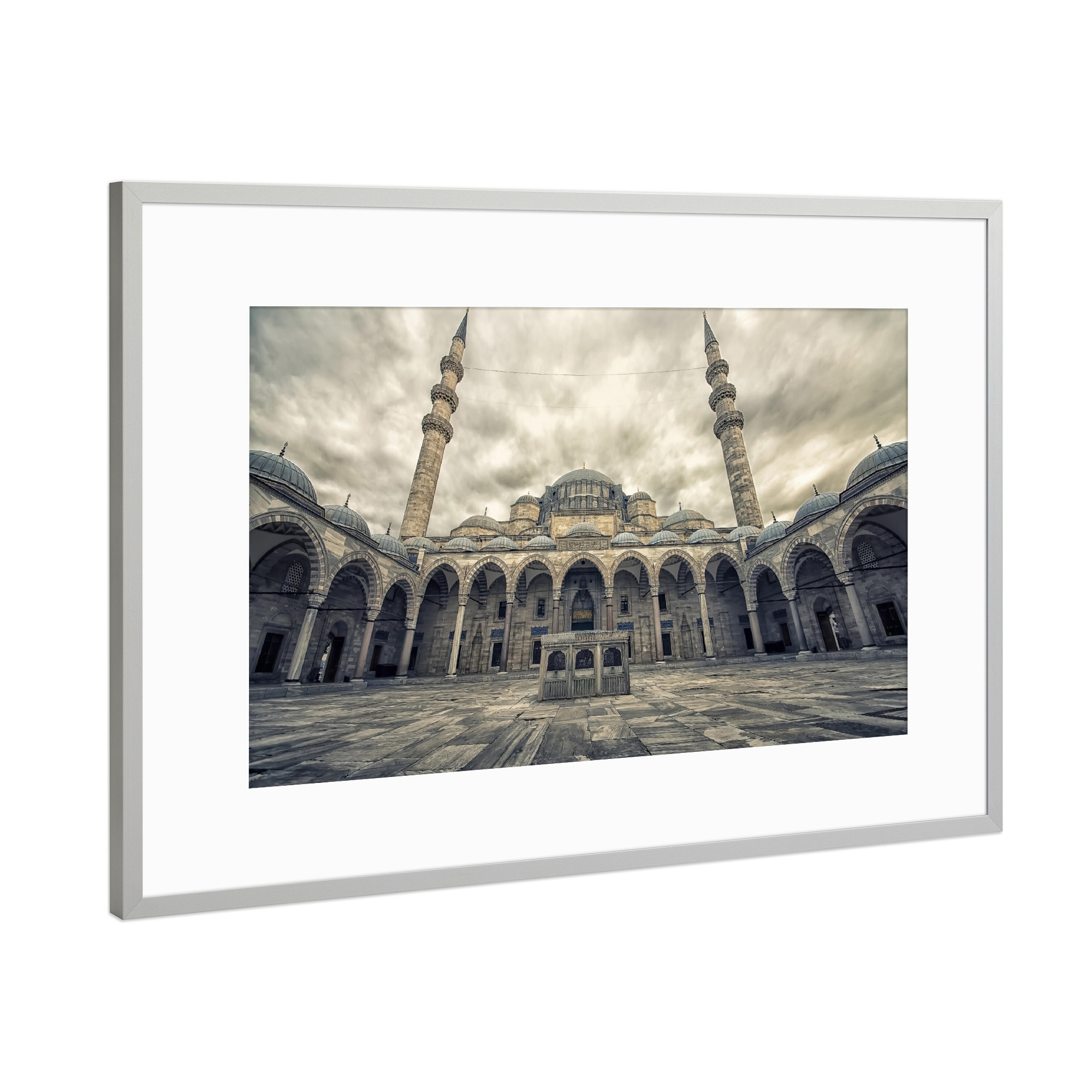 Poster mit Rahmen Silber "Sultan Ahmed Mosque" artboxONE - Städte,Reise,Architektur,Reise / Länder,Städte / Istanbul
