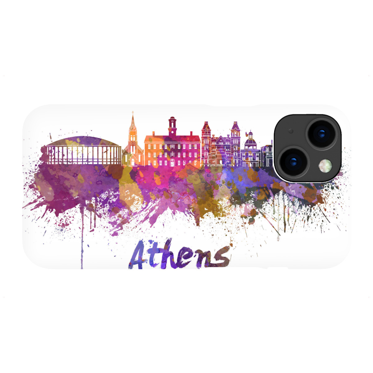 "ATHENS OH Skyline in watercolor-b"für iPhone - Premium-Case Handyhülle artboxONE