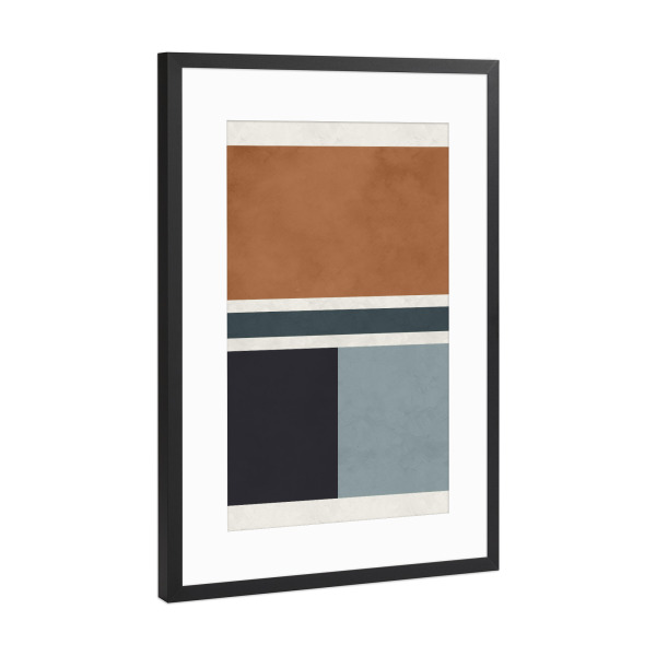 Poster mit Rahmen Schwarz (Metallic) "Line Square Color" artboxONE - Abstrakt,Geometrie