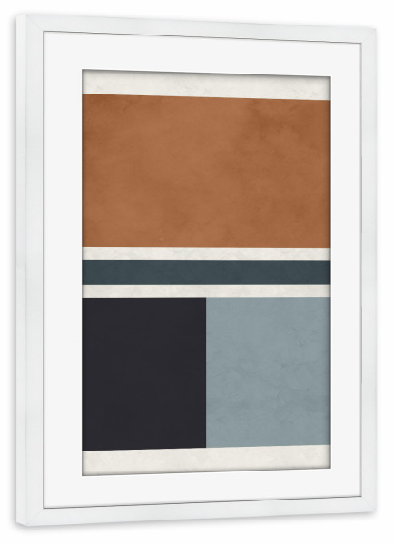 Poster mit Rahmen weiß "Line Square Color" artboxONE - Abstrakt,Geometrie