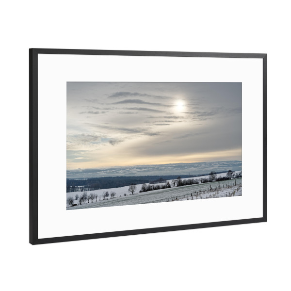Poster mit Rahmen Schwarz (Metallic) "Wetterwechsel im Elbtal" artboxONE - Natur