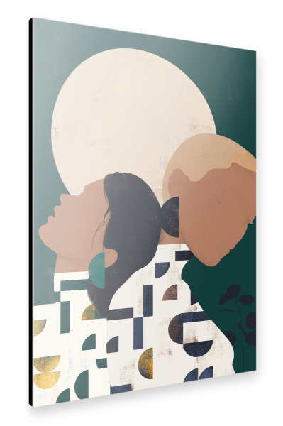 Alu-Dibond "Woman Geo Green" 30x20 cm artboxONE