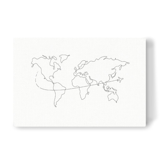 World map pen line travel