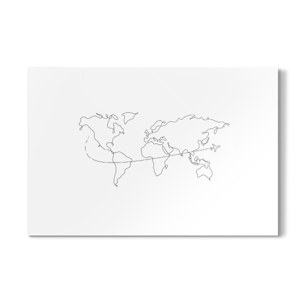 Galerie-Print "World map pen line travel" 30x20 cm artboxONE