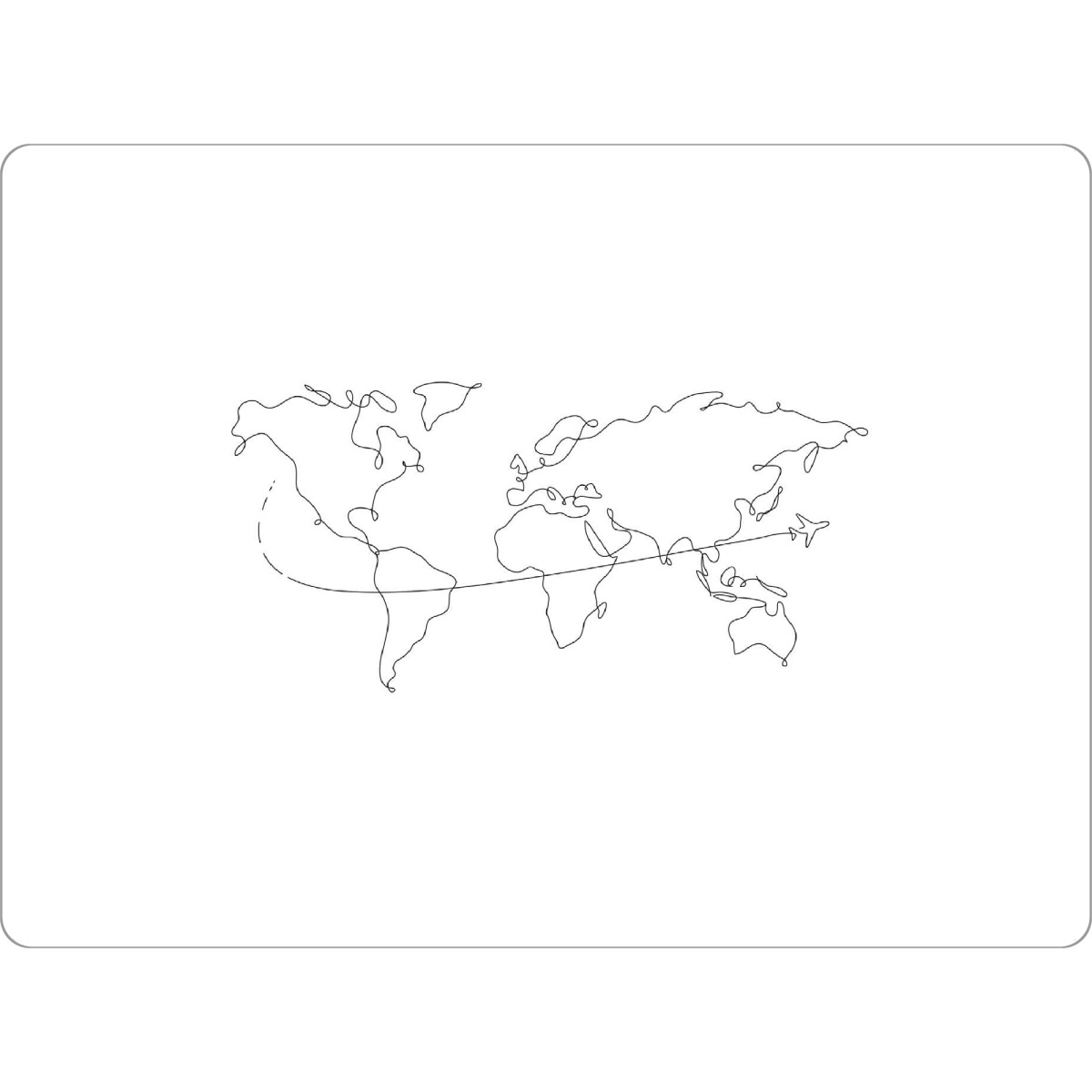 Tischset "World map pen line travel" artboxONE - Reise,Kartografie