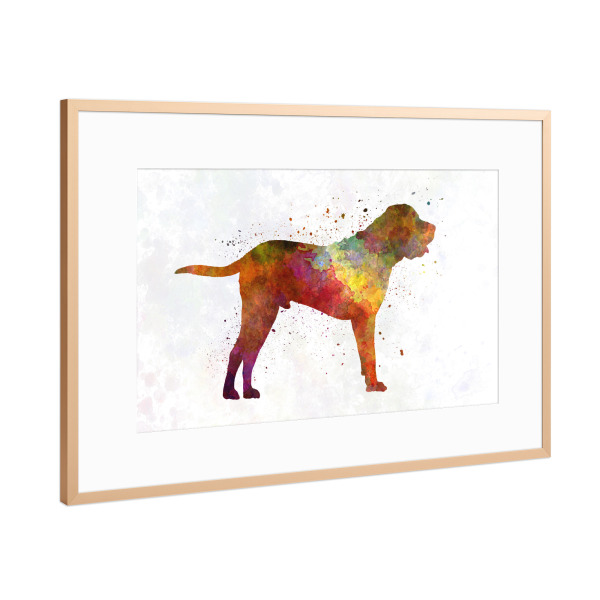 Poster mit Rahmen Kupfer "Tosa in watercolor" artboxONE - Tiere,Abstrakt - Dog,Pet,Animal,Mammal,Watercolor,Abstract,Hund,Bunt,Colorful