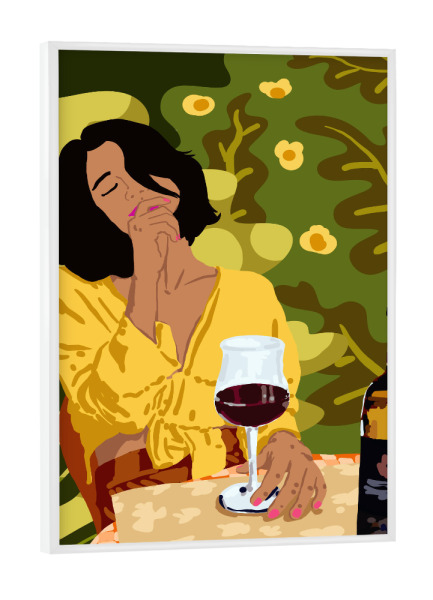 Poster mit weißem Rahmen "Wine is the answer" artboxONE - Essen & Trinken / Alkohol