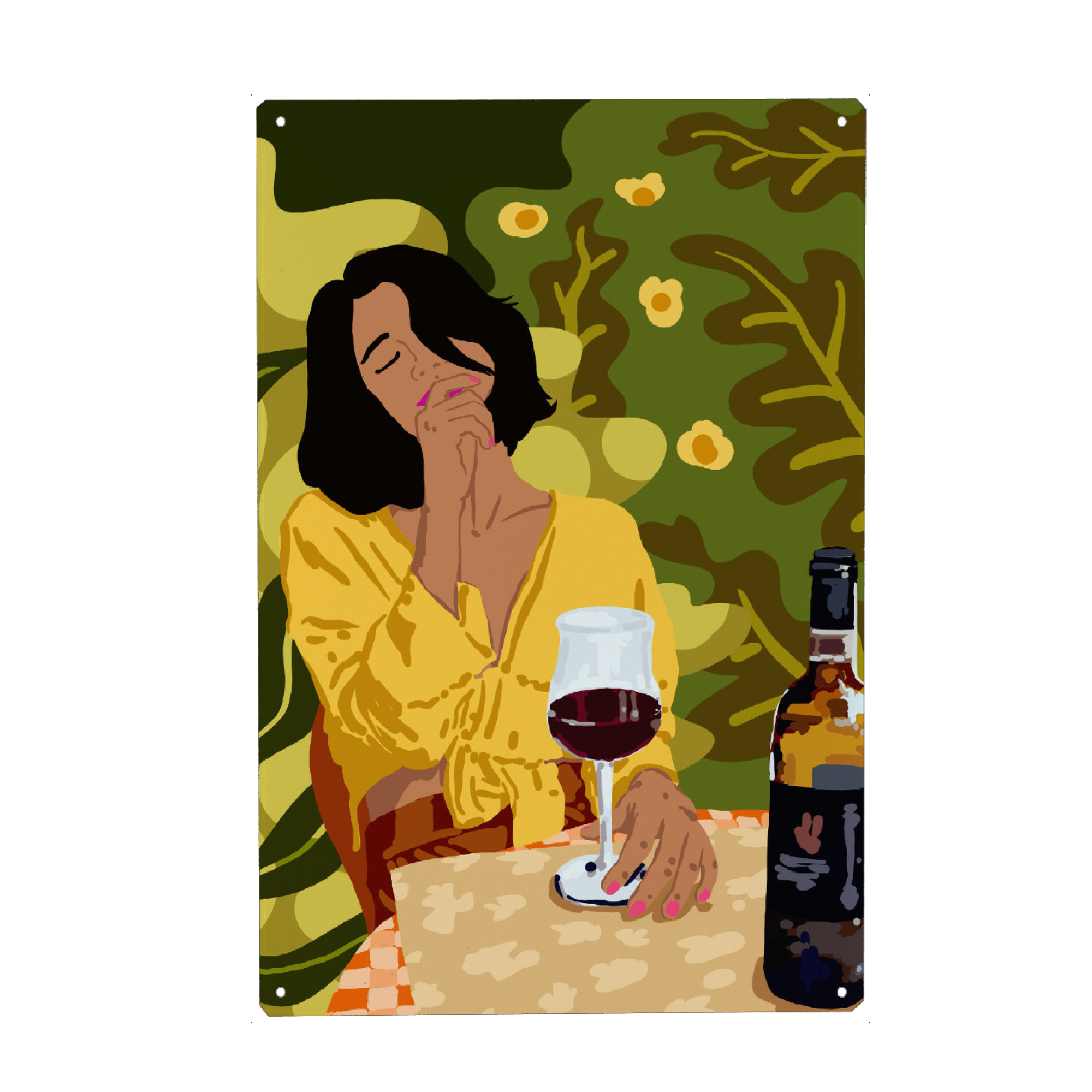 Metall Poster "Wine is the answer" artboxONE - Essen & Trinken / Alkohol