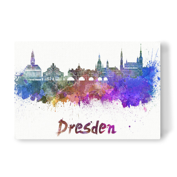 Leinwandbild "DRESDEN skyline in watercolor" artboxONE - Städte,Abstrakt,Architektur