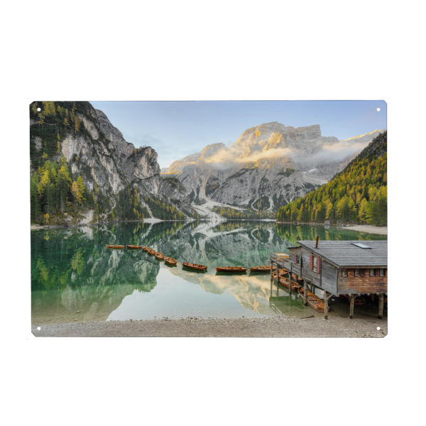 Holzbild "Pragser Wildsee in Südtirol" artboxONE - Natur,Reise,Reise / Länder
