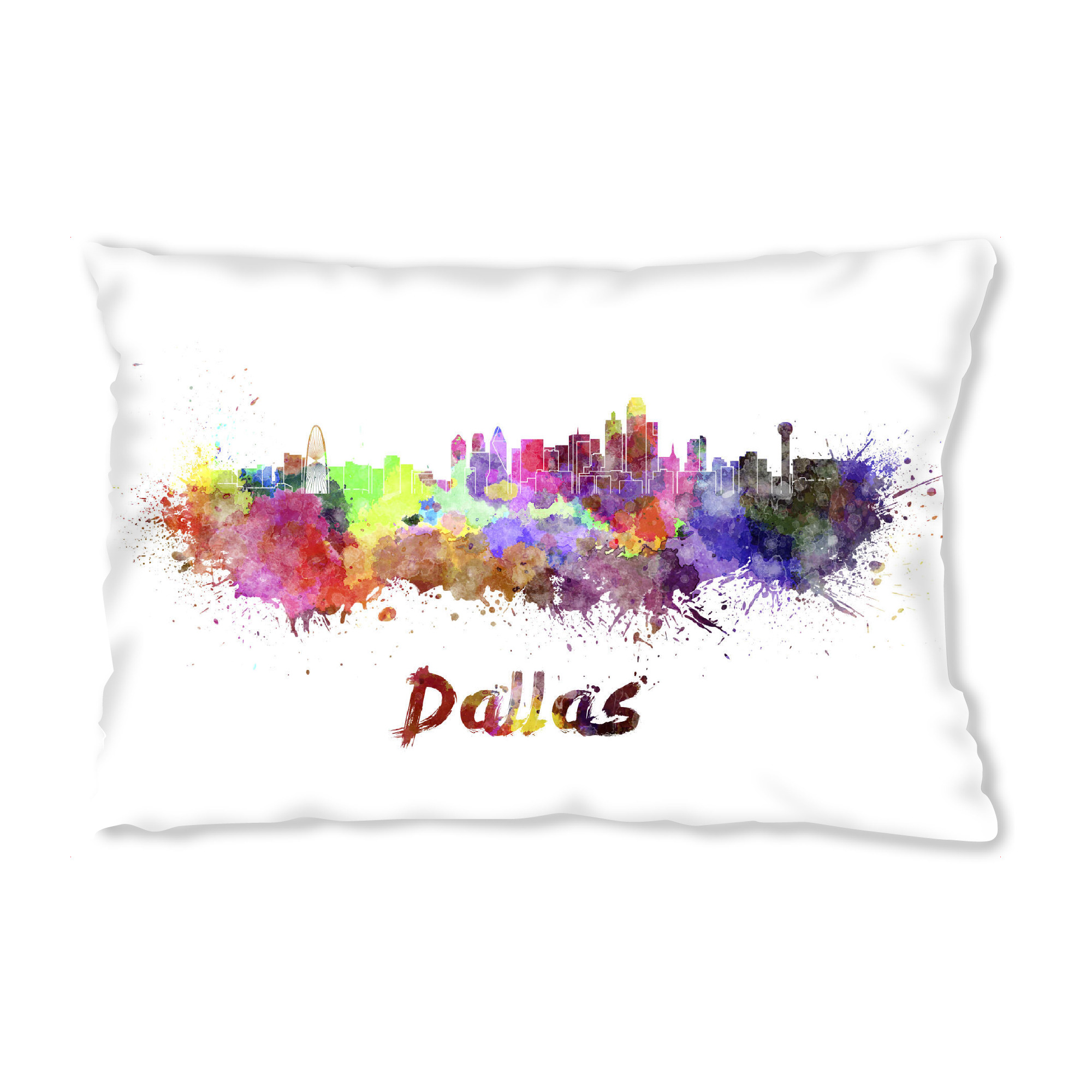 Design-Kissen "DALLAS skyline in watercolor-b" artboxONE - Städte,Abstrakt,Architektur